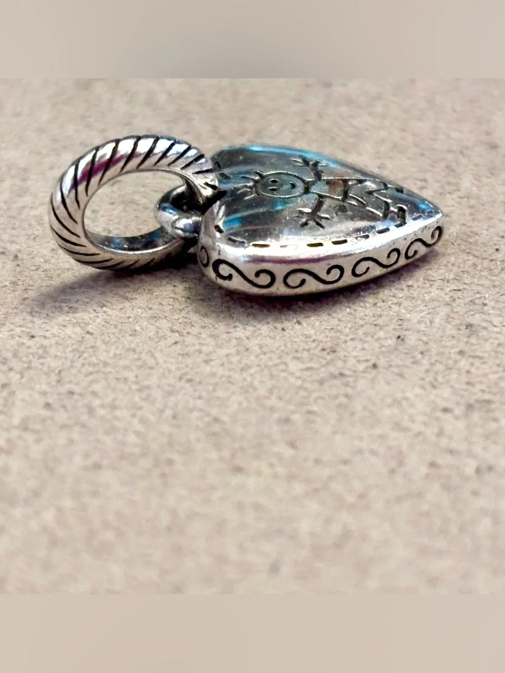 🆕Listing 🆕Brighton Happy Boy silver heart charm Stick figure both sides Retired